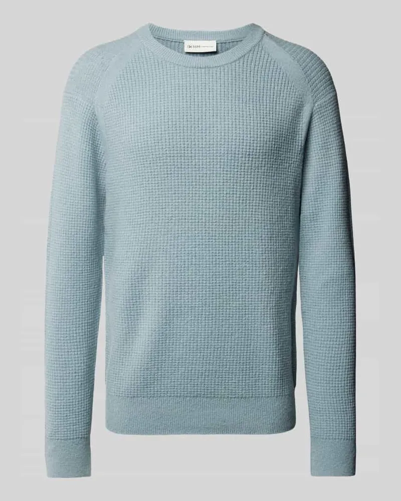 Tom Tailor Regular Fit Strickpullover mit Wollanteil mit Strukturmuster Hellgrau