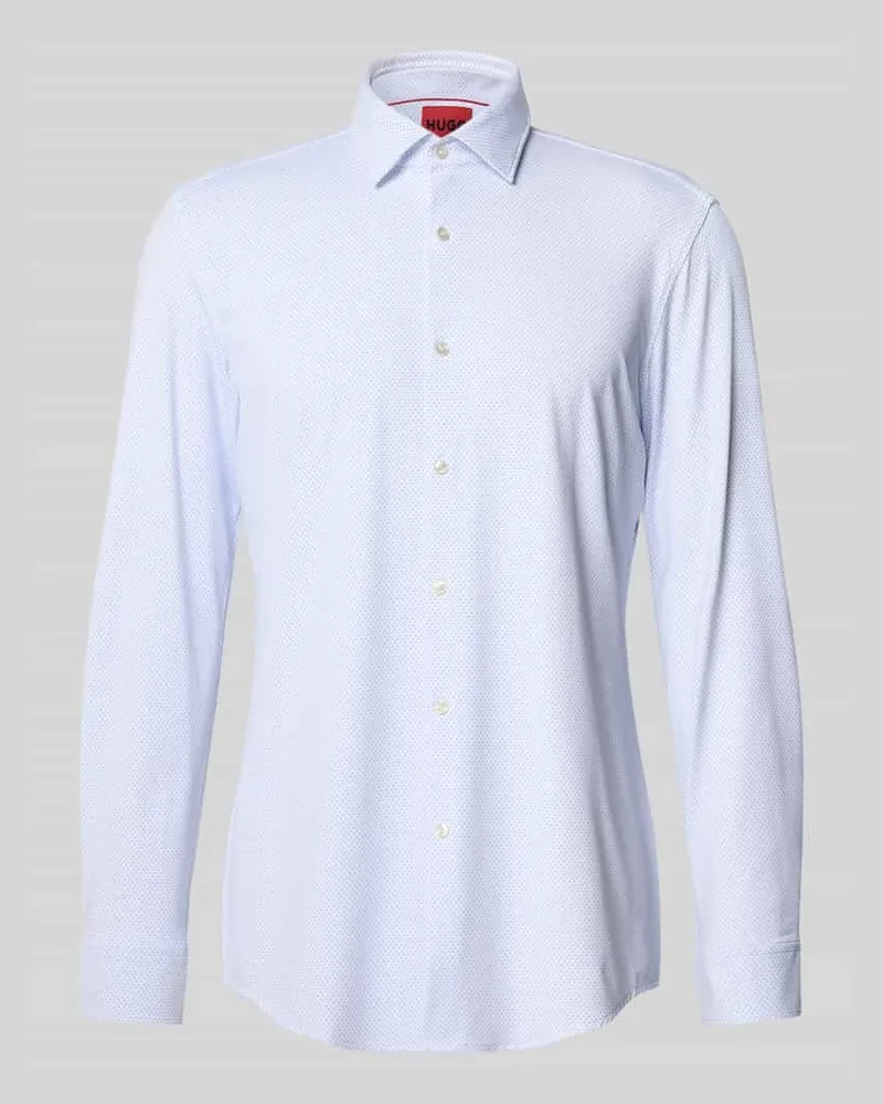 HUGO BOSS Slim Fit Businesshemd mit Kentkragen Modell 'KENNO Dunkelblau