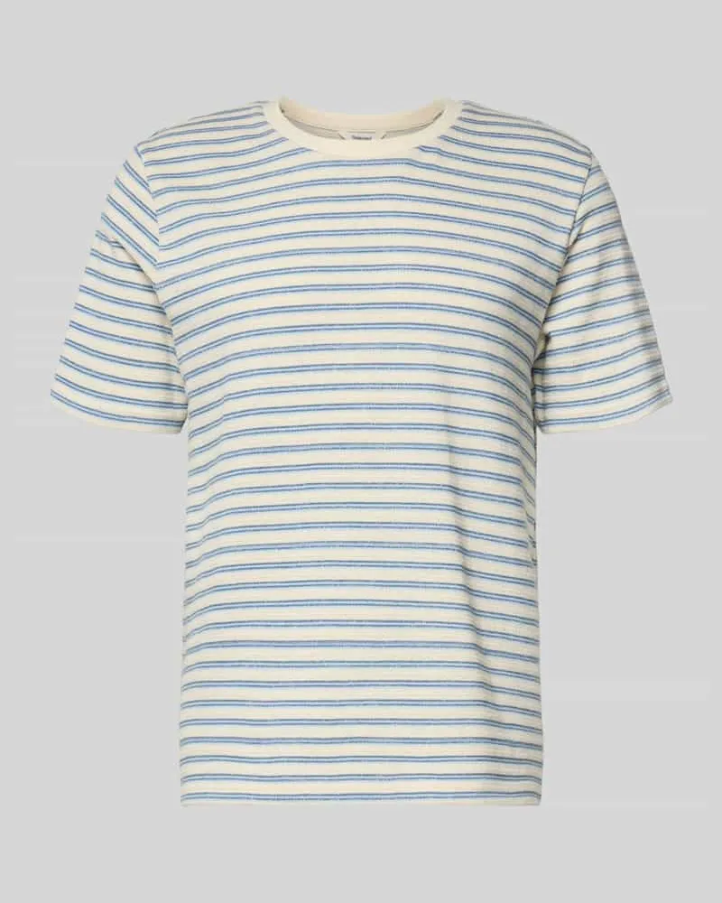 Selected Homme Regular Fit T-Shirt aus Baumwoll-Mix Modell 'KEVIN Blau