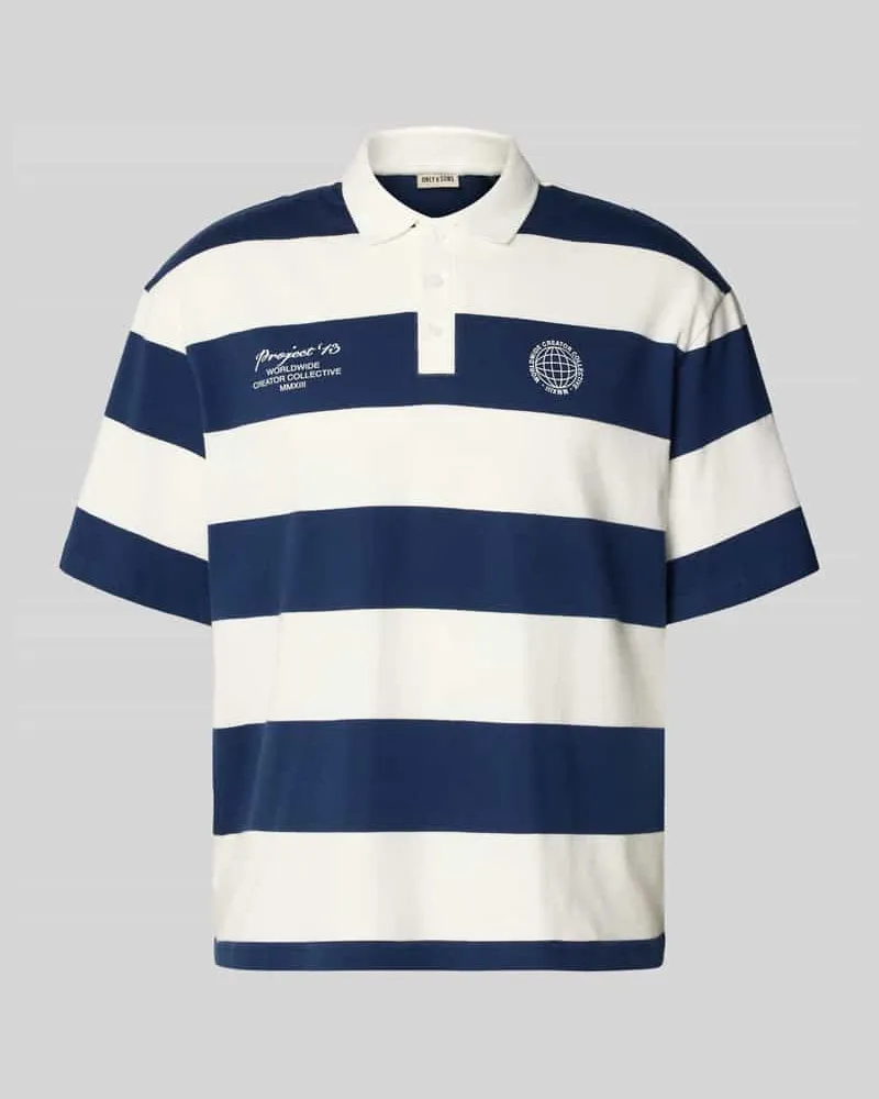 Only & Sons Relaxed Fit Poloshirt aus reiner Baumwolle Modell 'DEVIN Marine