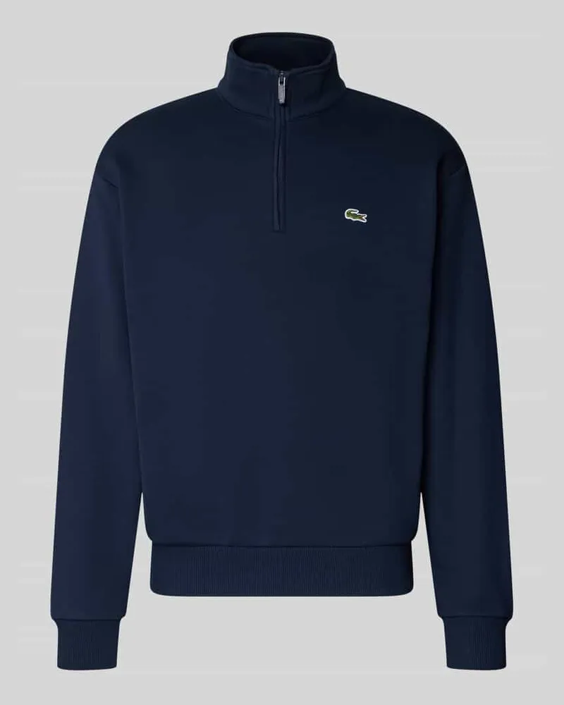 Lacoste Regular Fit Troyer aus Baumwoll-Mix Dunkelblau