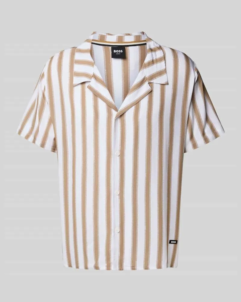 HUGO BOSS Relaxed Fit Freizeithemd mit Resortkragen 