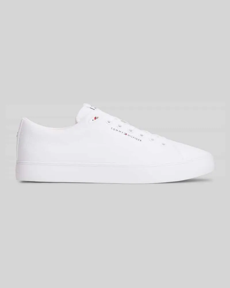 Tommy Hilfiger Sneaker aus reiner Baumwolle mit Logo-Stitching Weiss