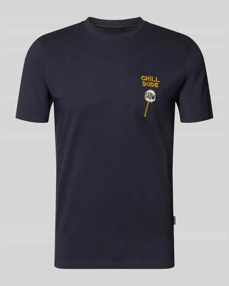 Blend Regular Fit T-Shirt mit Statement-Stitching Modell 'Kameron Marine