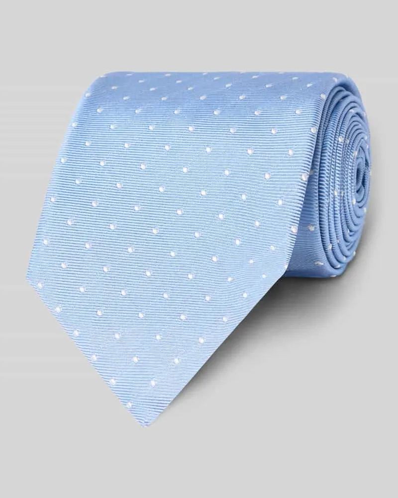 HUGO BOSS Seidenkrawatte mit Allover-Muster Hellblau