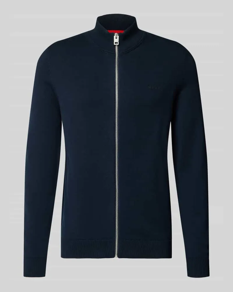 HUGO BOSS Regular Fit Strickjacke aus reiner Baumwolle Modell 'SAN JACOMO Marine