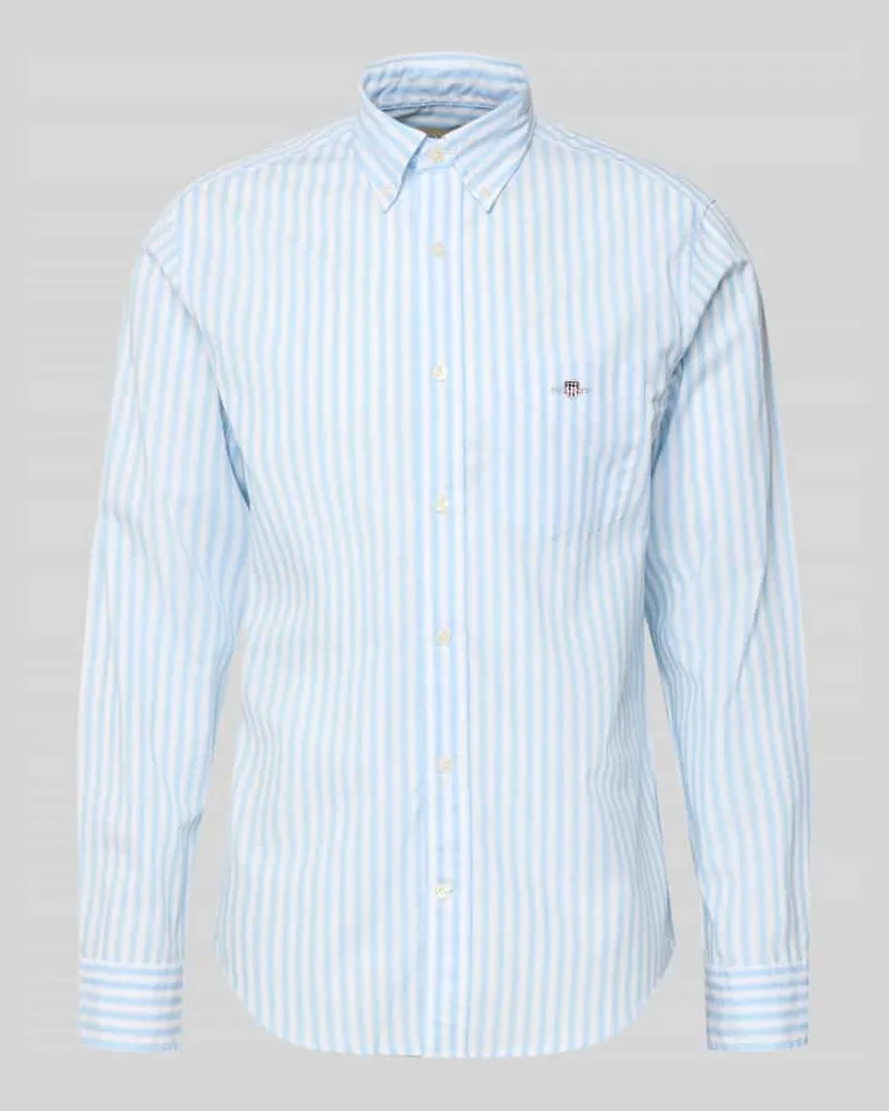 Gant Slim Fit Freizeithemd mit Brusttasche Hellblau
