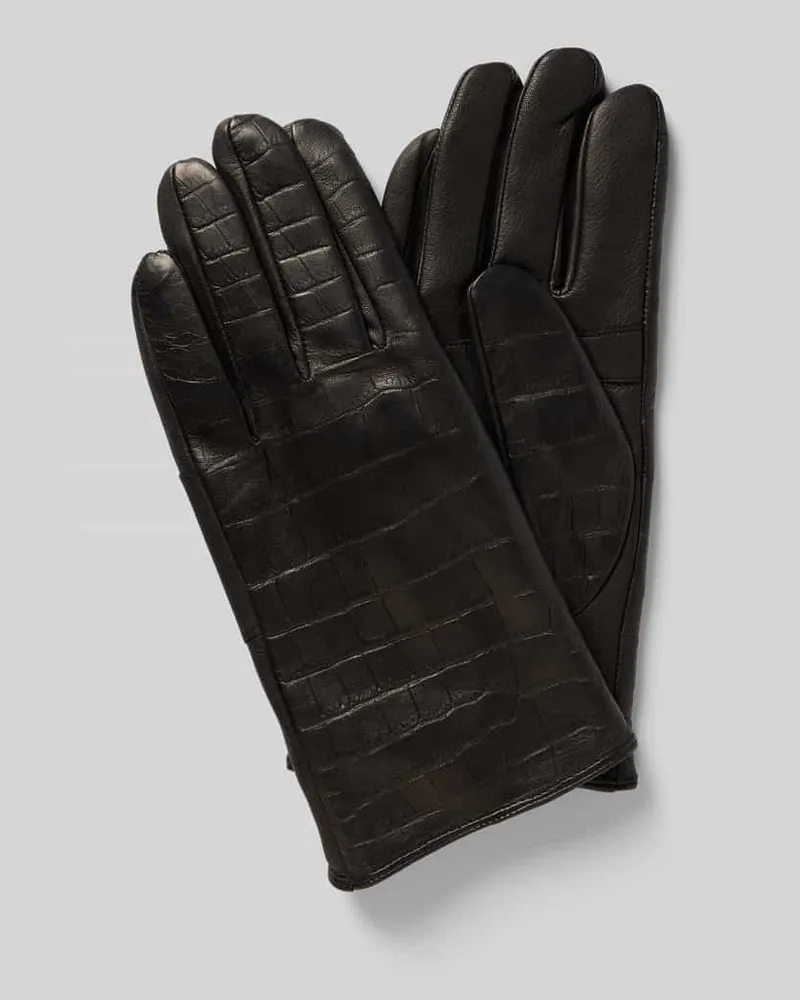 JOOP! Handschuhe aus Lammnappa mit Label-Detail Black