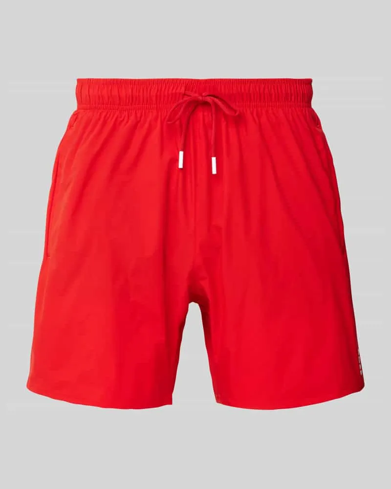 HUGO BOSS Relaxed Fit Badeshorts mit Label-Print Modell 'Iconic 