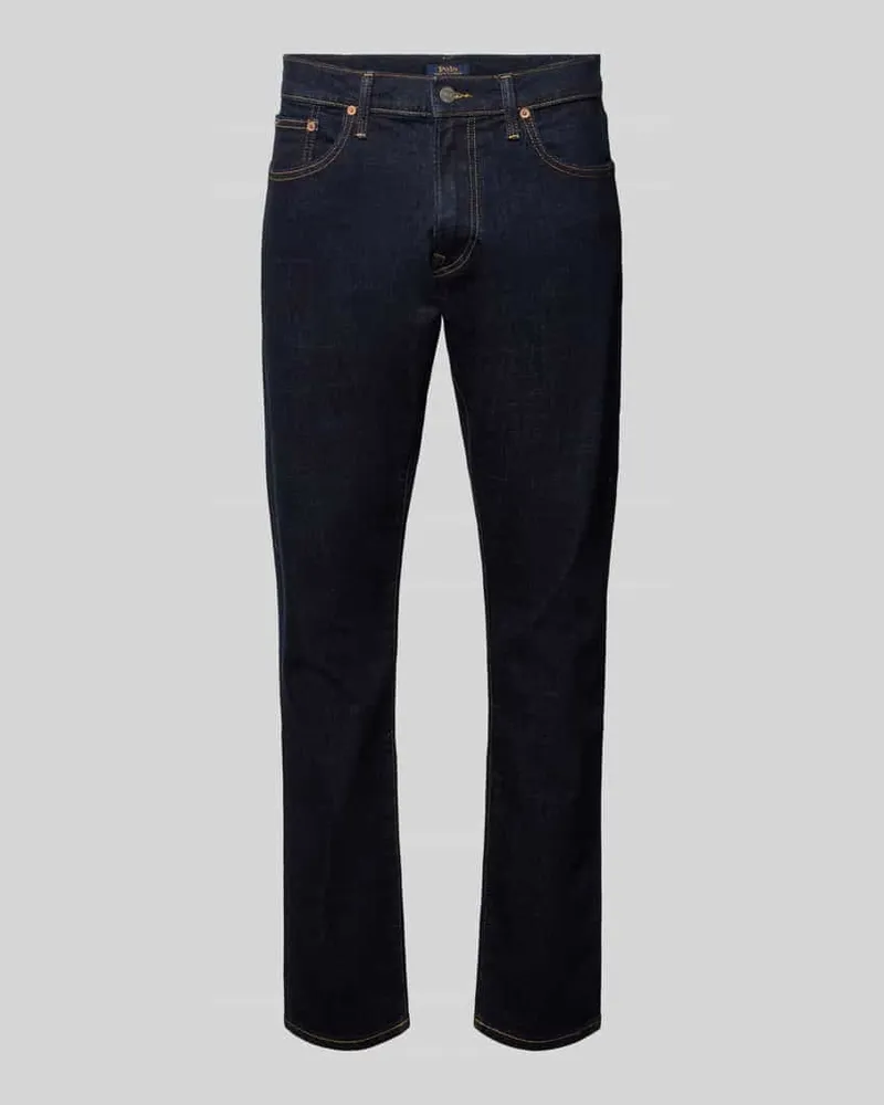 Ralph Lauren Straight Fit Jeans mit Raw Denim Optik Dunkelblau