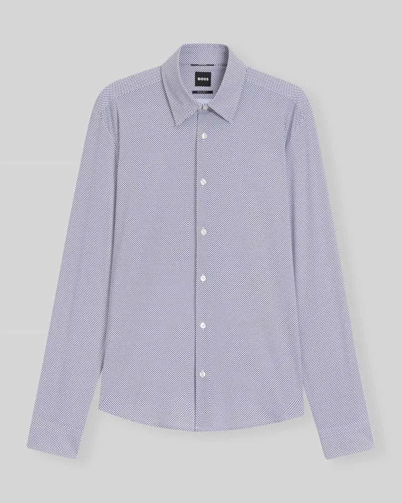 HUGO BOSS Regular Fit Businesshemden aus Stretch-Jersey Weiss