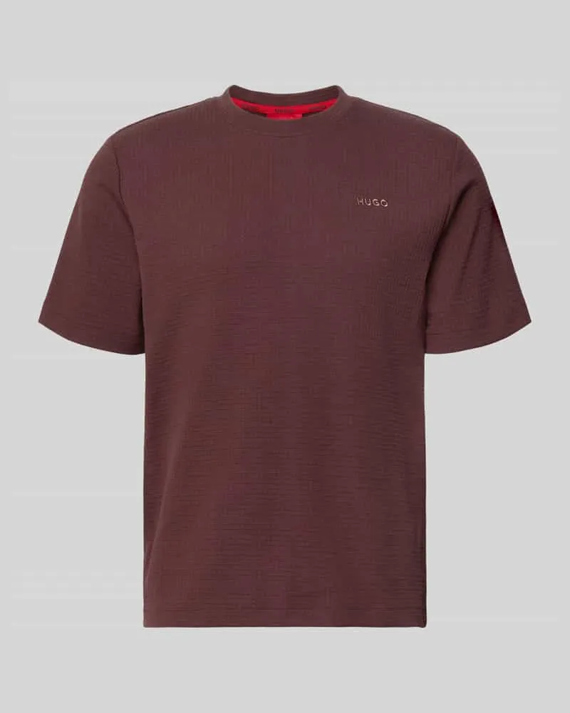 HUGO BOSS Regular Fit T-Shirt aus Baumwoll-Mix Modell 'AUSTIN Aubergine