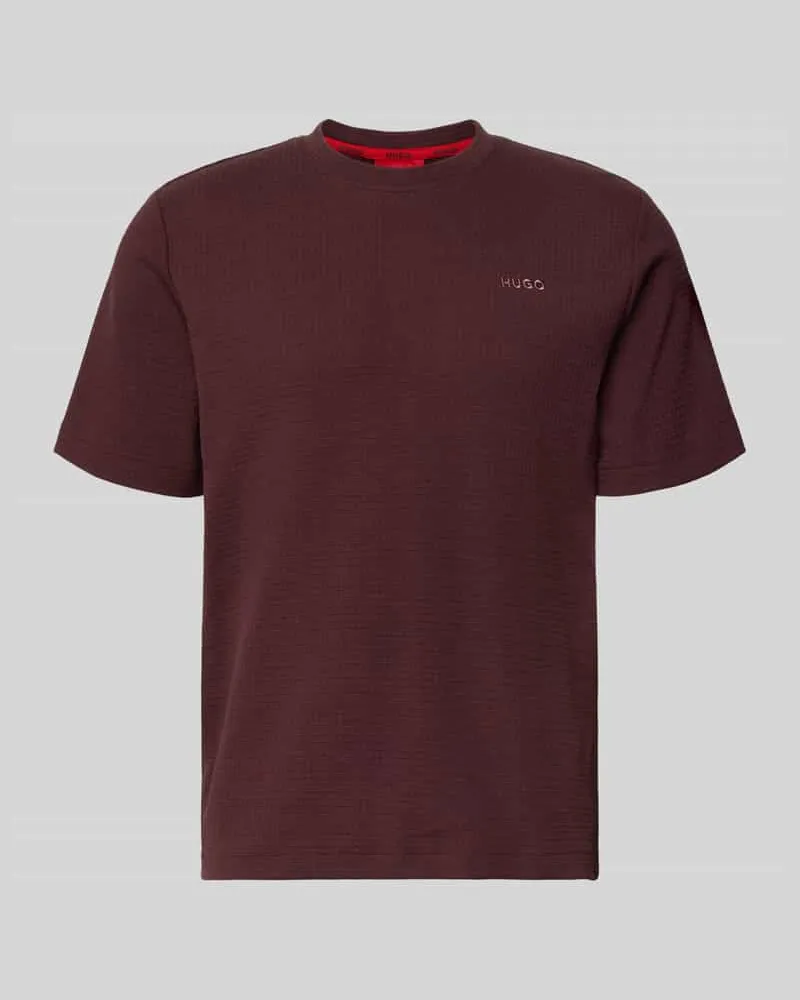 HUGO BOSS Regular Fit T-Shirt aus Baumwoll-Mix Modell 'AUSTIN Aubergine