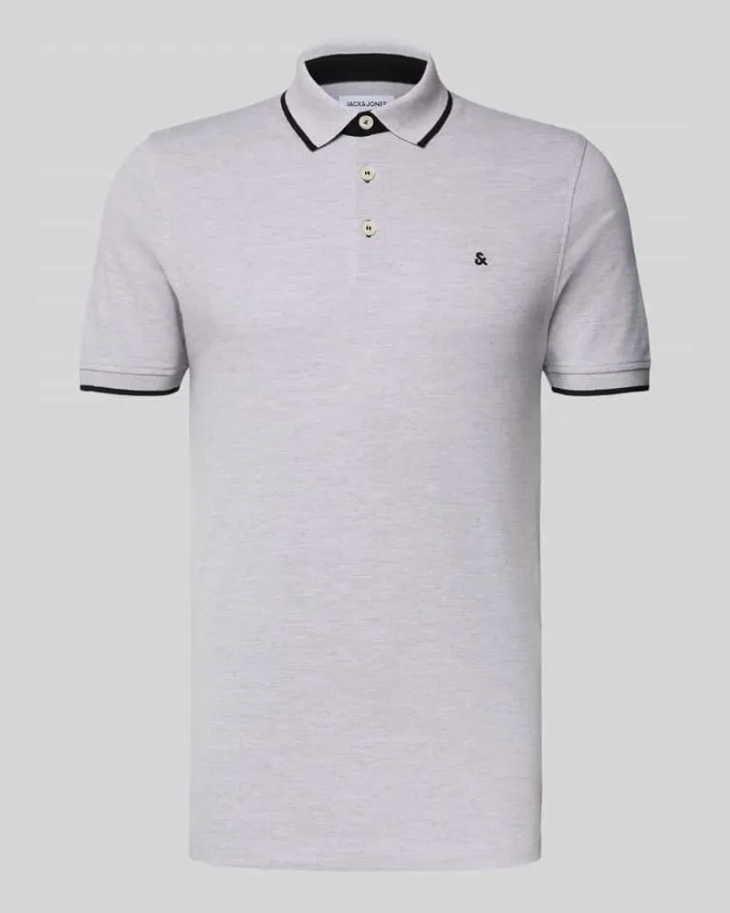 Jack & Jones Regular Fit Poloshirt mit Label-Stitching Modell 'PAULOS 