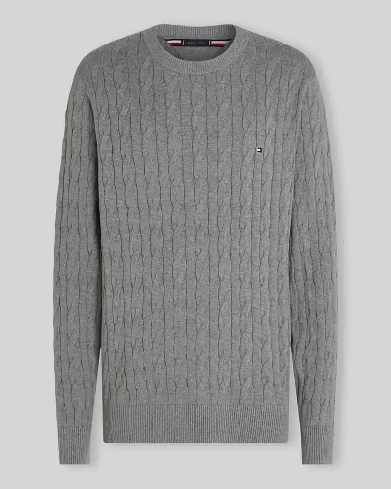 Tommy Hilfiger Regular Fit Pullover aus reiner Baumwolle Hellgrau