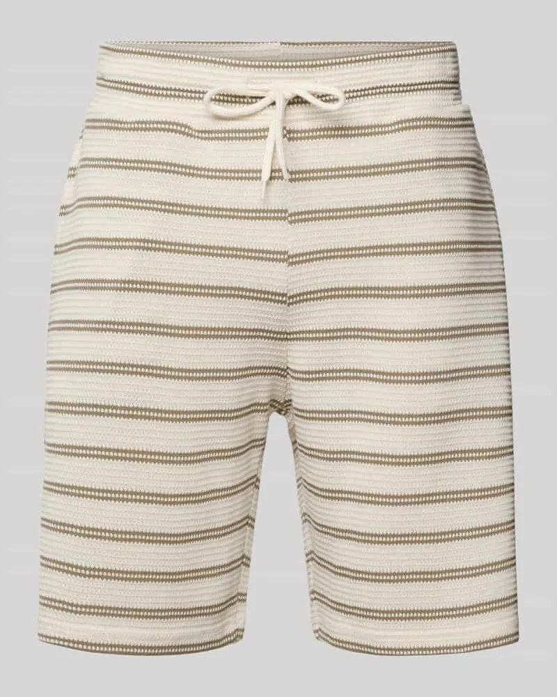 Only & Sons Regular Fit Shorts mit Strukturmuster Modell 'IAN Beige