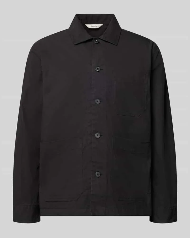 Selected Regular Fit Freizeithemd aus Baumwoll-Mix Modell 'MOTTO Black