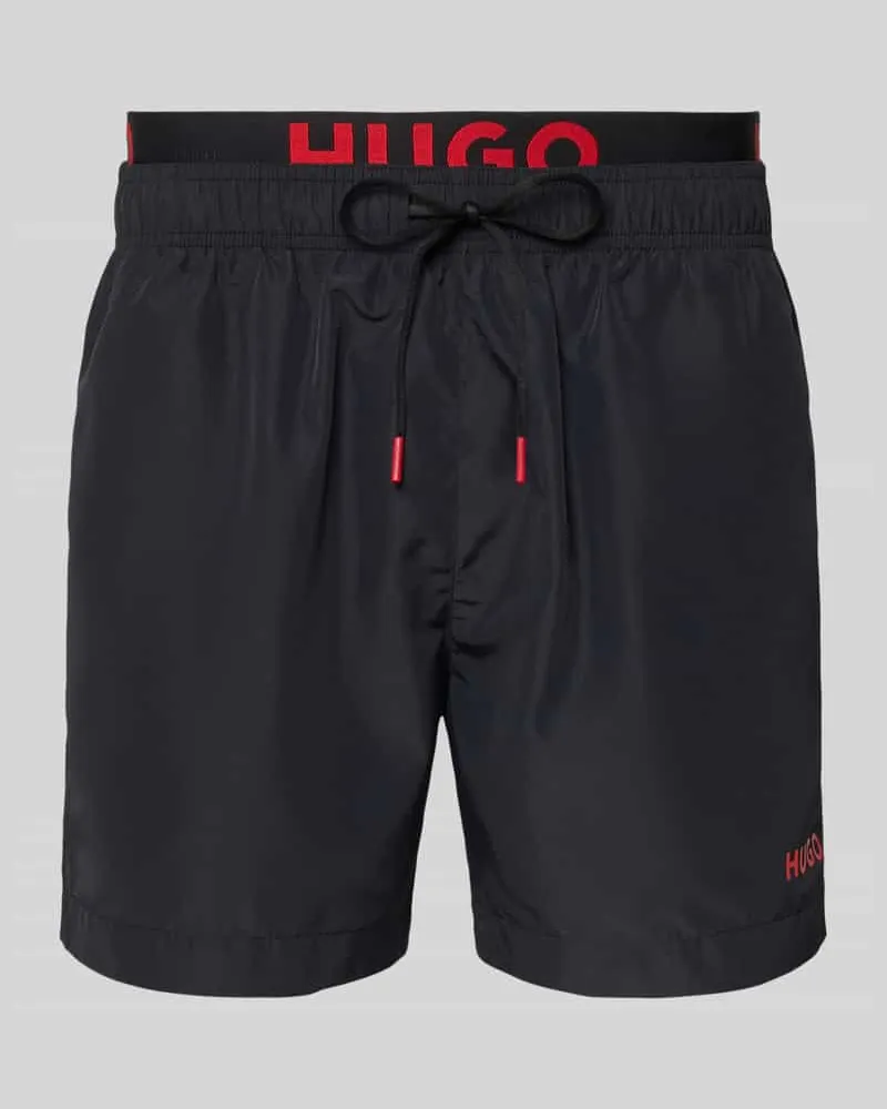 HUGO BOSS Badeshorts mit Logo-Detail Black