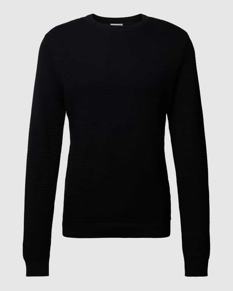 Jack & Jones Strickpullover im fein strukturierten Design Modell 'WILLIAM Black