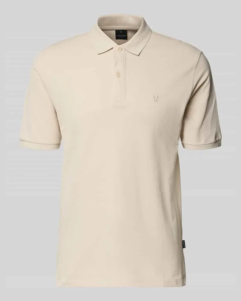 Jack & Jones Slim Fit Poloshirt mit Stitching Beige