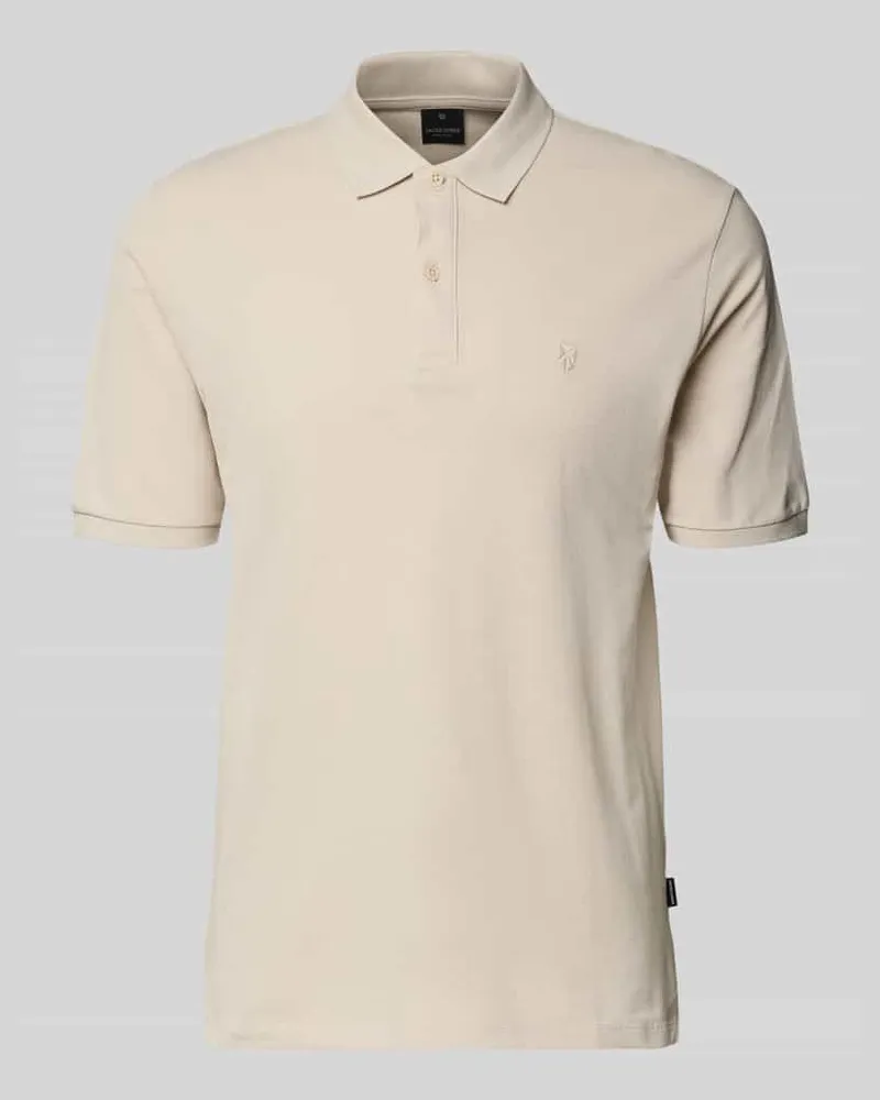 Jack & Jones Slim Fit Poloshirt mit Stitching Beige
