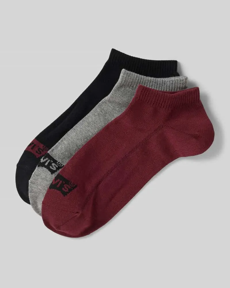 Levi's Sneakersocken mit Logo im 3er-Pack Bordeaux