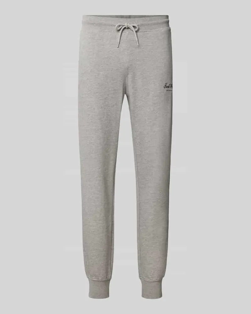 Jack & Jones Sweatpants mit Label-Print Modell 'GORDON Hellgrau