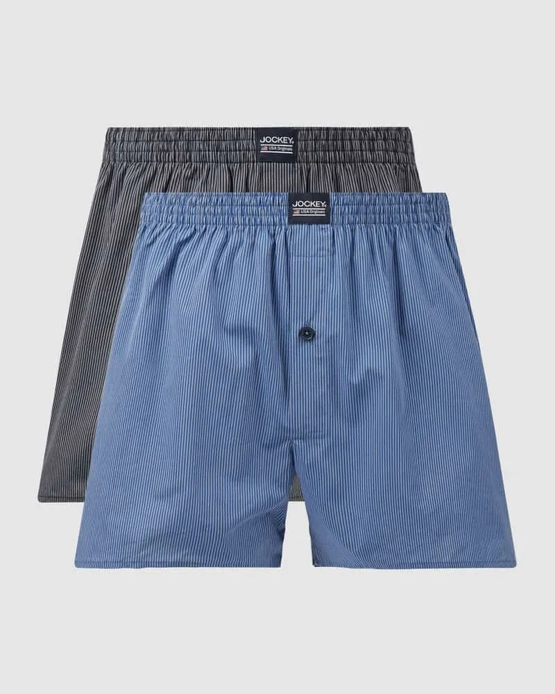Jockey Boxershorts aus Baumwolle im 2er-Pack Blau