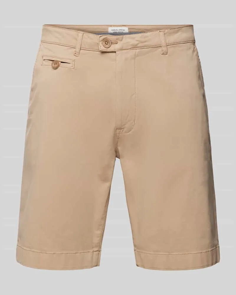 Casual Friday Chino-Shorts mit Eingrifftaschen Sand