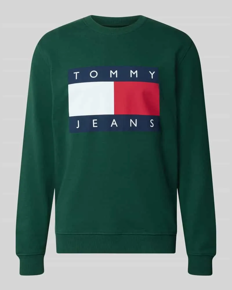Tommy Hilfiger Regular Fit Sweatshirt aus reiner Baumwolle Dunkelgruen