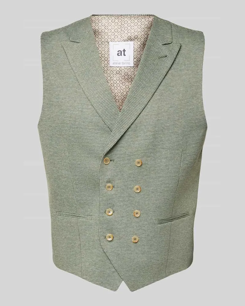 Atelier Torino Weste mit Paspeltaschen Gruen