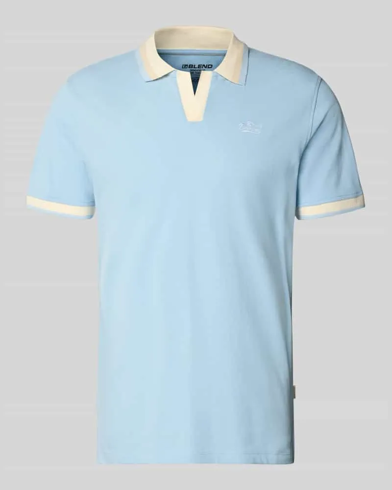 Blend Regular Fit Poloshirt mit Label-Stitching Modell 'EVO Hellblau