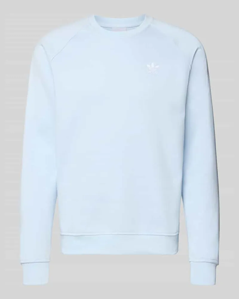 adidas Sweatshirt mit Label-Stitching Hellblau
