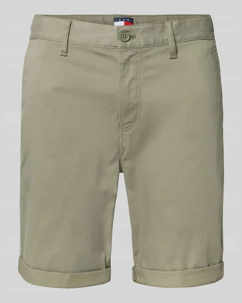 Tommy Hilfiger Slim Fit Chinoshorts aus Baumwoll-Mix Oliv