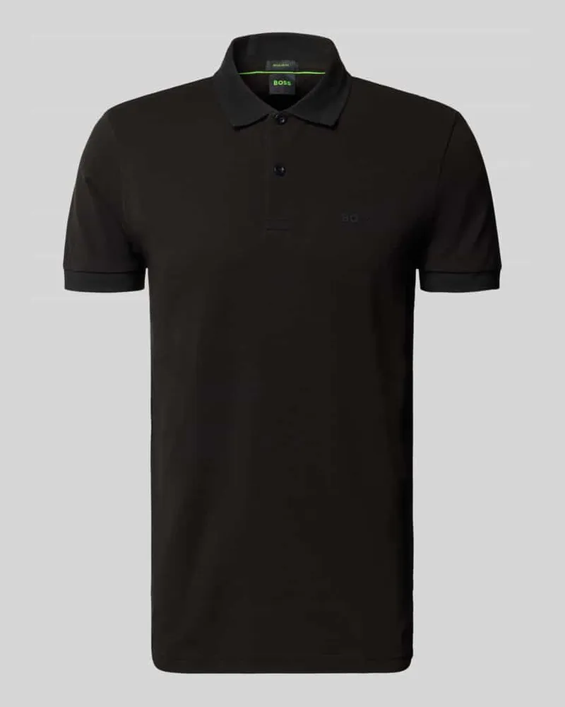 HUGO BOSS Regular Fit Poloshirt aus reiner Baumwolle Modell 'PIO 1 Black
