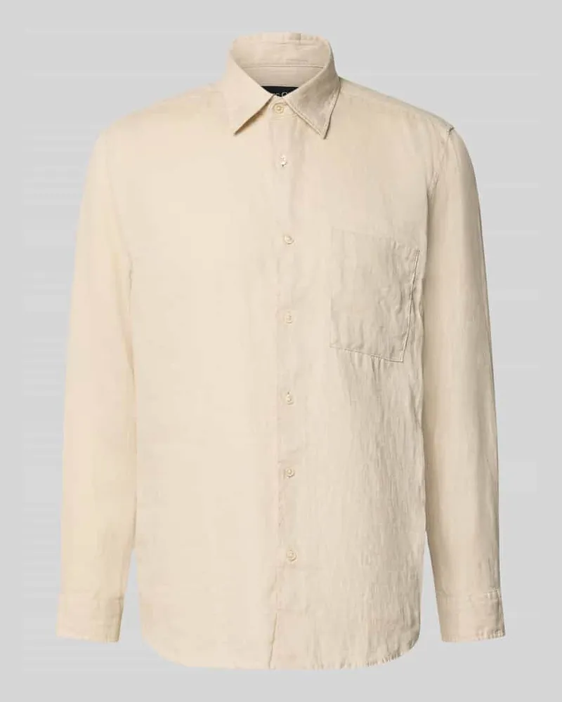 Marc O'Polo Regular Fit Freizeithemd aus reinem Leinen Ecru