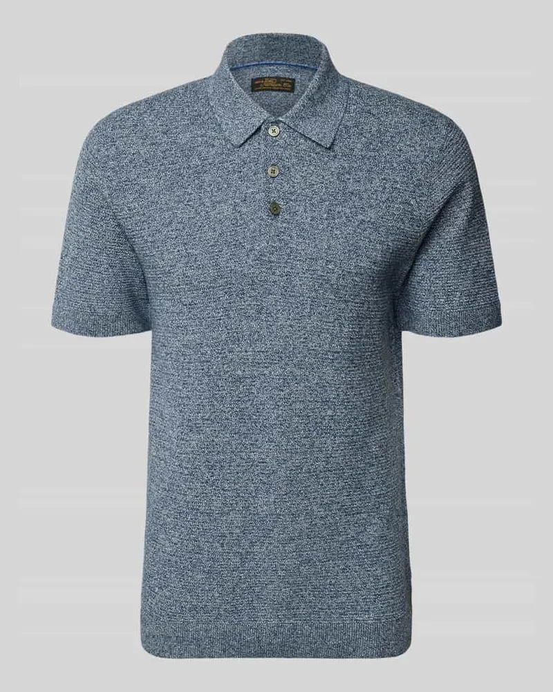 Jack & Jones Regular Fit Poloshirt mit Strukturmuster Modell 'Riley Jeansblau