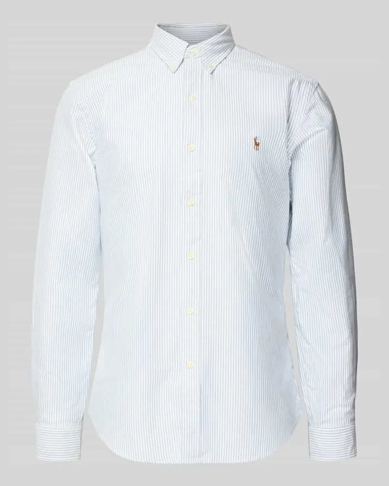 Ralph Lauren Slim Fit Freizeithemd aus reiner Baumwolle Modell 'OXFORD Hellblau