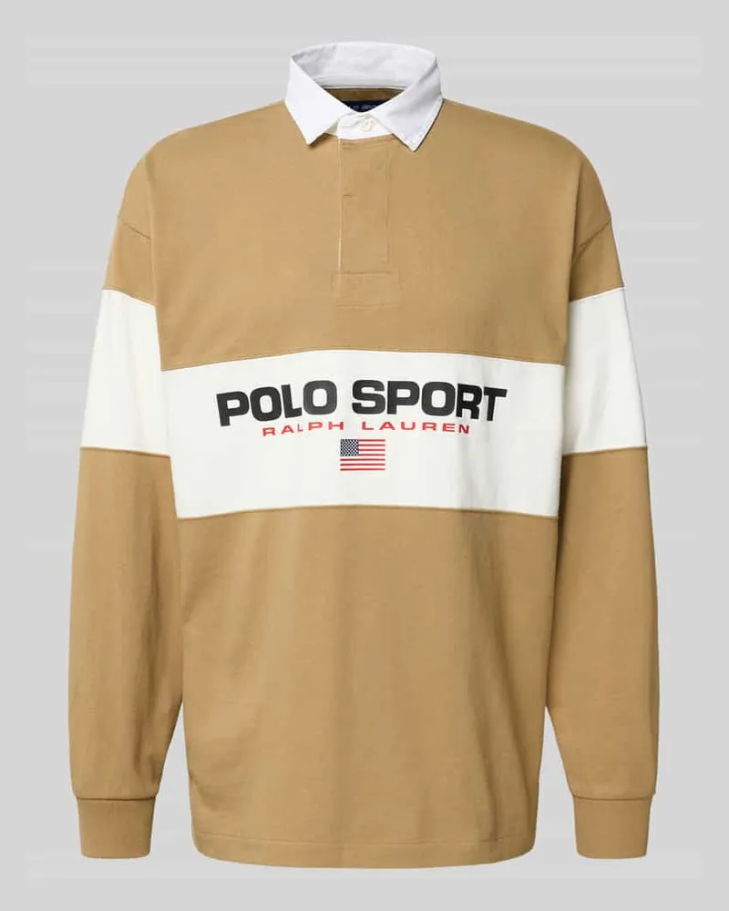 Ralph Lauren Sweatshirt mit Polokragen und Label-Print 