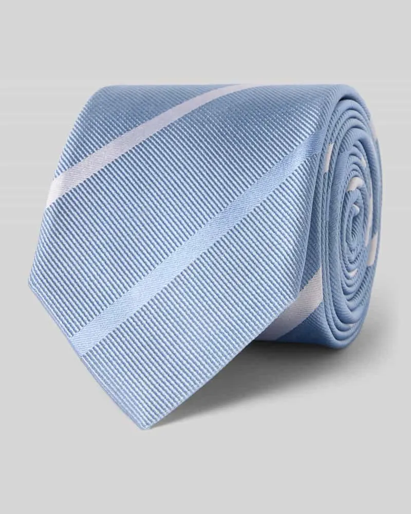 Olymp Seidenkrawatte aus reine Krawatte mit Logo-Patch (6,5 cm Bleu