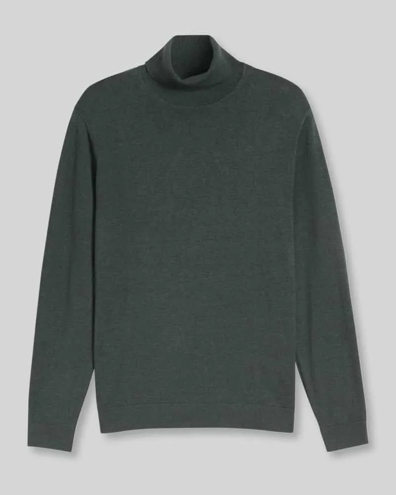 Tom Tailor Rollkragenpullover mit Feinstrickstruktur Oliv