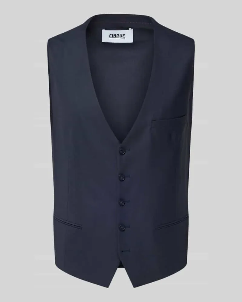 cinque Weste mit V-Ausschnitt und Knopfleiste Modell 'Totti Dunkelblau