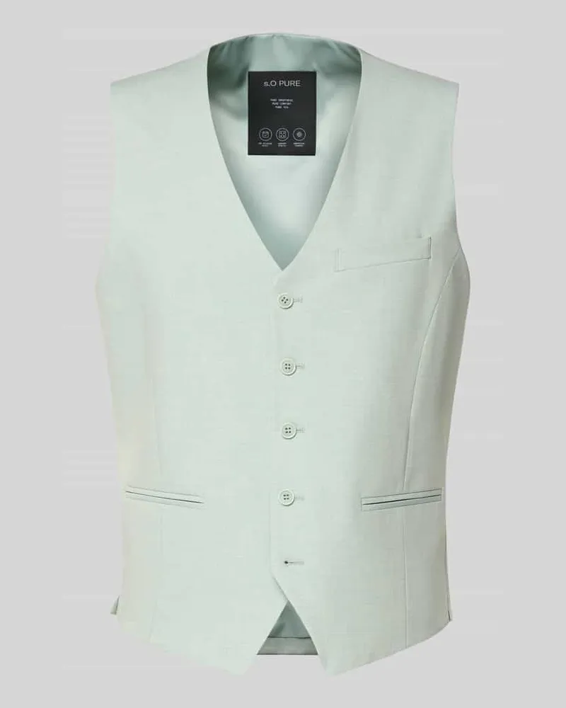 S.Oliver Regular Fit Anzugweste mit Viskose-Anteil Hellgruen