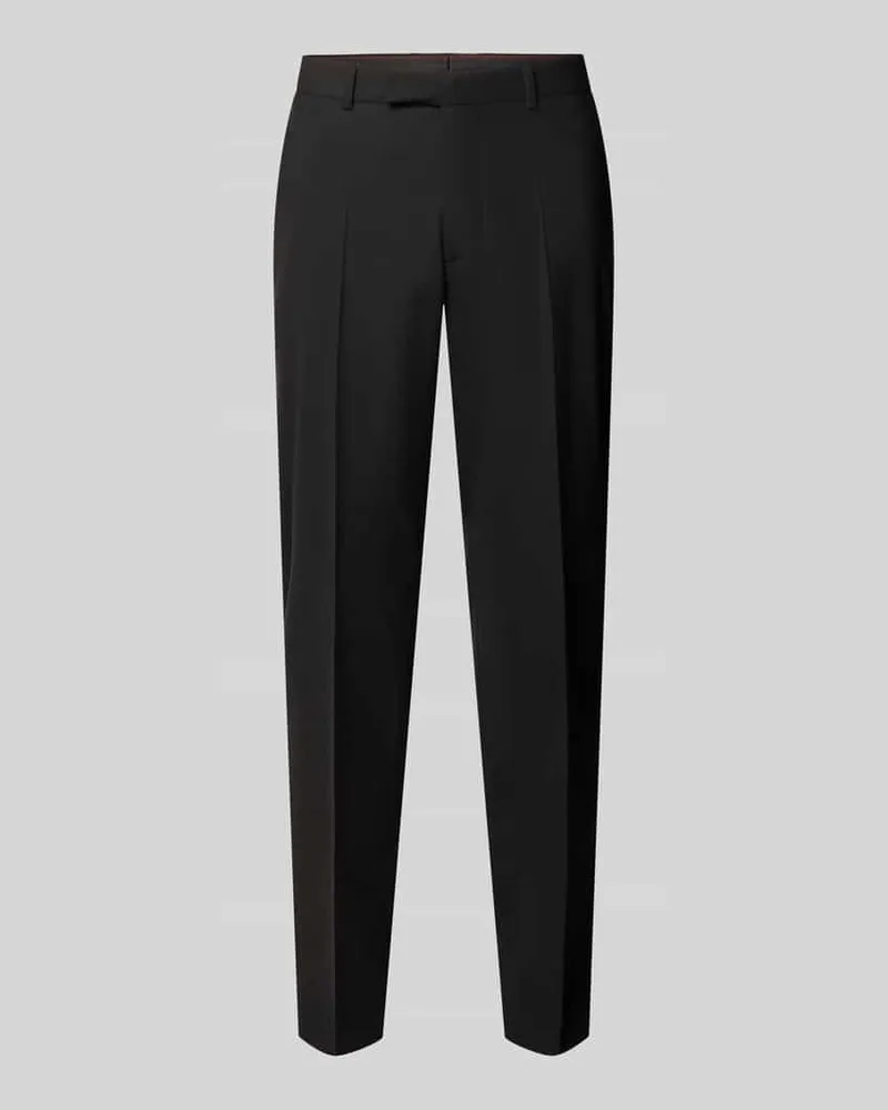 cinque Regular Fit Business-Hose aus Schurwolle mit Bundfalte Black