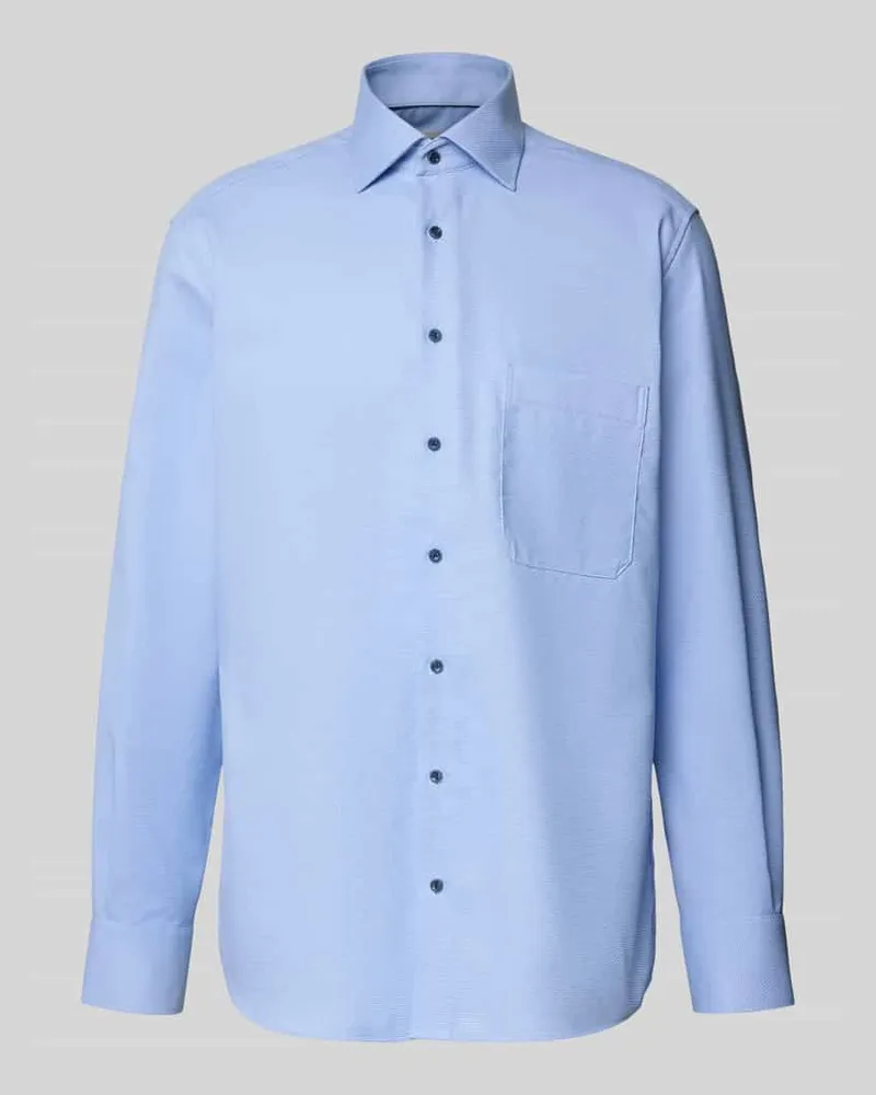 Eterna Comfort Fit Business-Hemd mit Knopfleiste Bleu