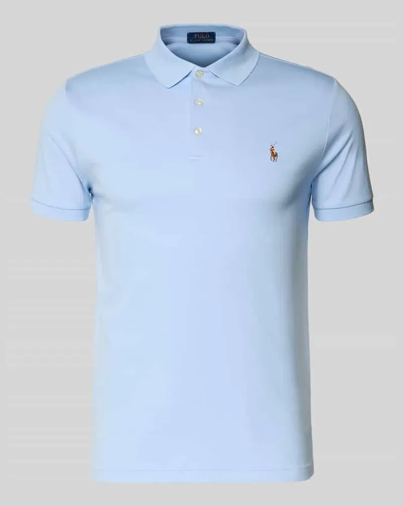Ralph Lauren Poloshirt mit Label-Stitching Hellblau