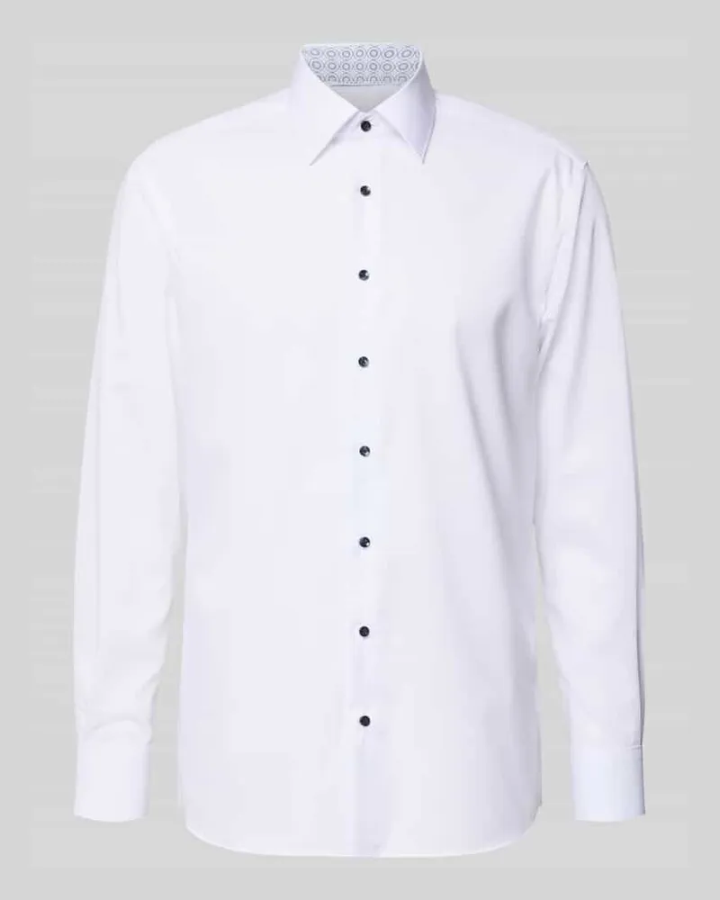 Eterna Modern Fit Business-Hemd mit Knopfleiste Weiss