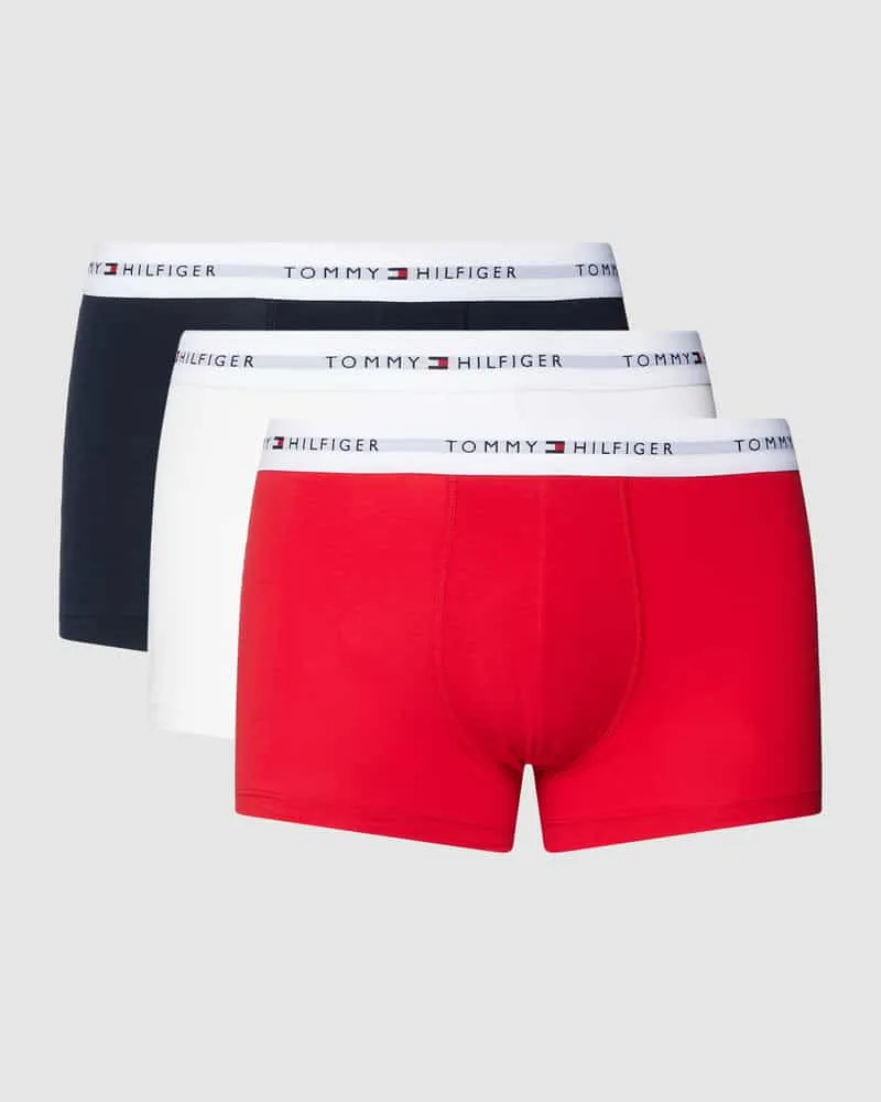 Tommy Hilfiger Regular Fit Trunks mit elastischem Label-Bund im 3er-Pack Weiss