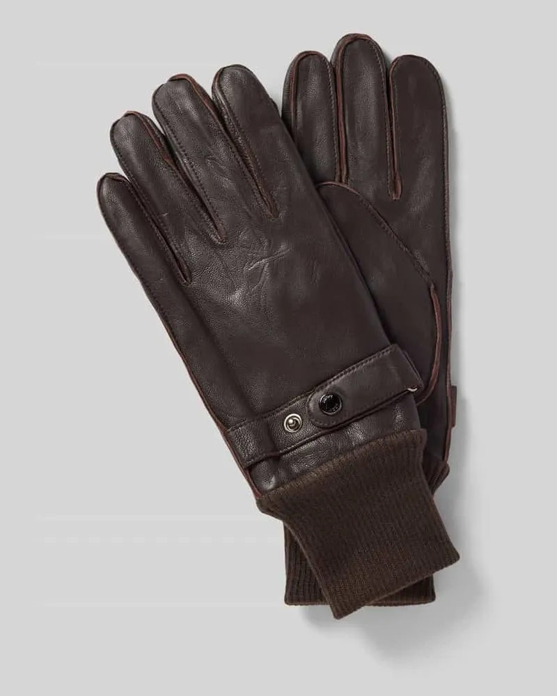 JOOP! Regular Fit Handschuhe aus echtem Schafsleder Dunkelbraun