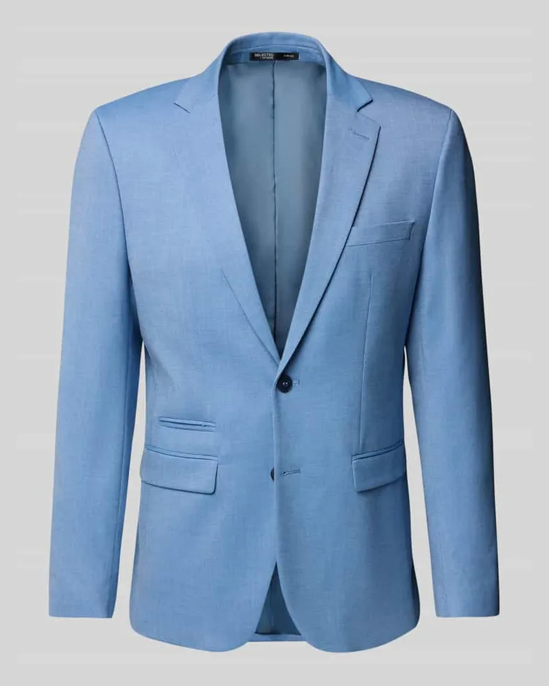 Selected Homme Slim Fit 2-Knopf-Sakko mit Pattentaschen Modell 'NEIL Hellblau